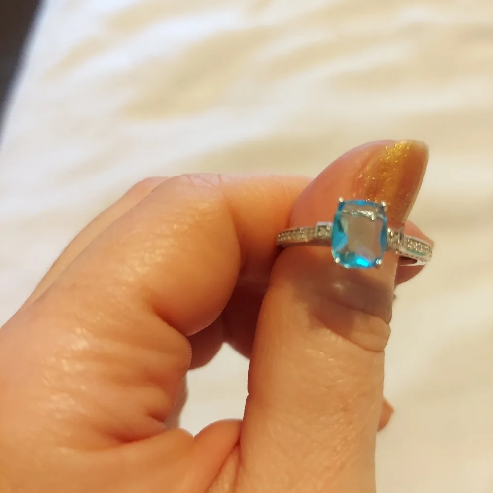 Sky Blue Topaz Ring Size 10 - Picture 8 of 15